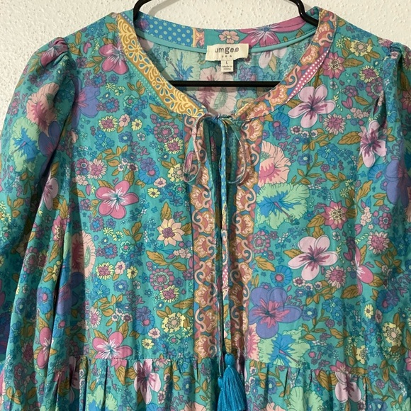 Umgee womans Hibiscus Lane boho midi dress size M - Picture 10 of 15